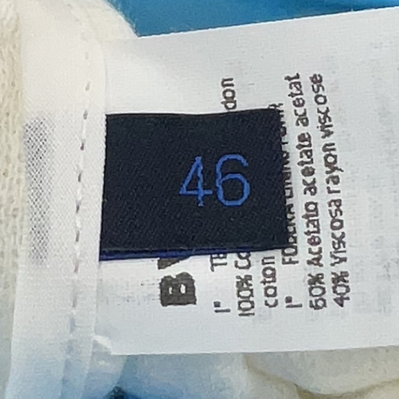 Blue Les Copains Cream Textured Cotton Blazer – Size 46 – NWT - Picture 8 of 10